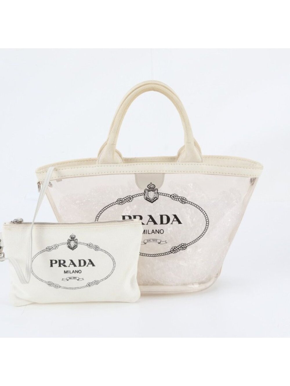 Prada Canapa Plex Clear Tote Bag Shoulder